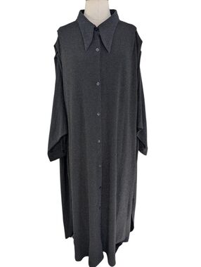Dressed In LaLa: Never Too Much Oversized Button -Up Dress-  Black Sparkle. 2-3X